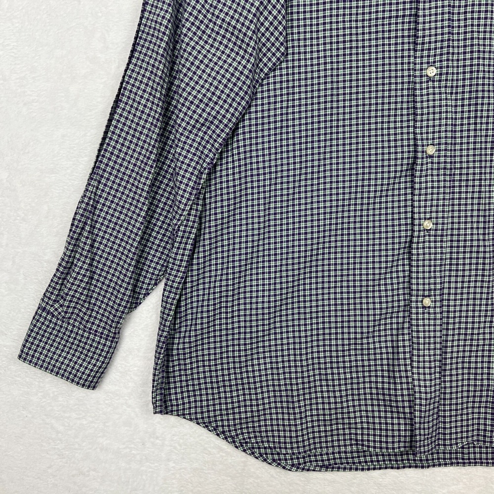 Polo Ralph Lauren Button Up Shirt Mens XLT Tall Purple Check Long Sleeve Green - Picture 4 of 10